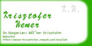 krisztofer wener business card